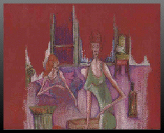 Two Ladies On Red - 2001